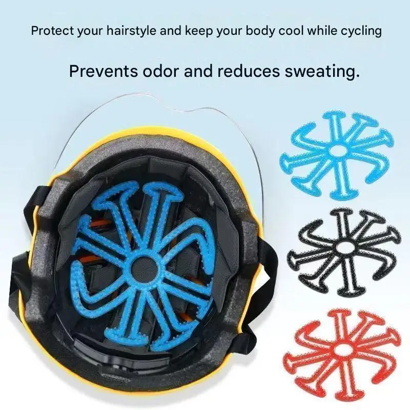 Flexible Motorcycle Helmet Silicone Lining Safety Shockproof Deformation Cycling Vehicle Helmet Lining Well-ventilated