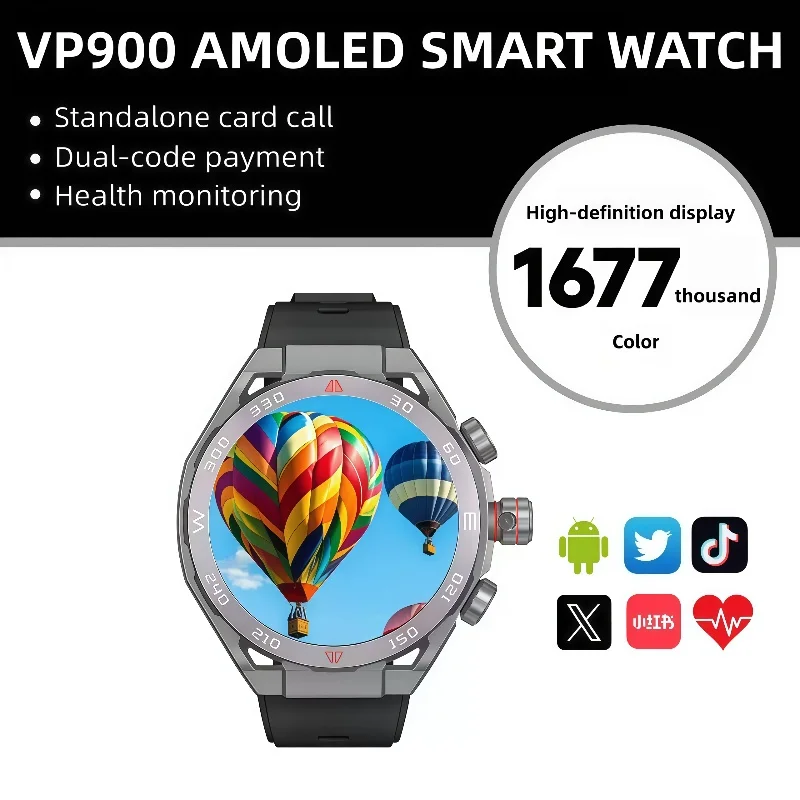

2025 Smartwatch GPS Navigation AMOLED HD Screen Fitness 4G Sim Card Camera Video Call Waterproof