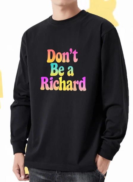 

Футболка мужская осенняя Gothic Christma с длинным рукавом и графическим рисунком Don't Be a Richard 90s винтажная одежда Y2k Футболка с принтом Y2k Sports