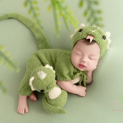 Newborn Photography Clothing Cartoon Snake Theme Knitted Jumpsuit + Doll 2pcs/Set Studio Baby Photo Props Accessories Outfits