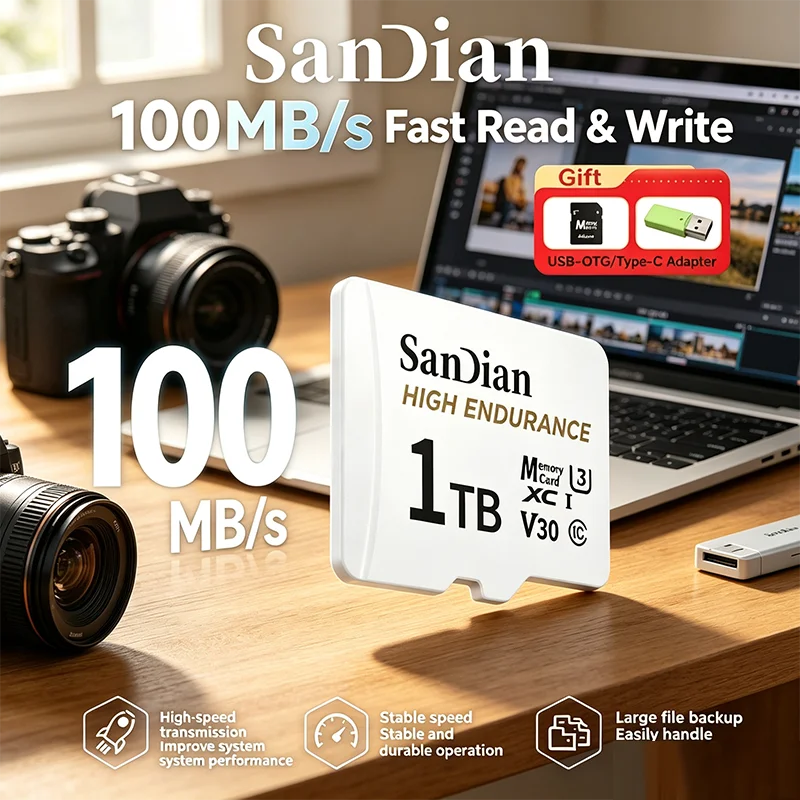 2026 Original 128GB-2TB High Endurance Micro Tf SD Card V30 U3 C10 Professional Memory Card For Dash Cam Or Home Monitoring