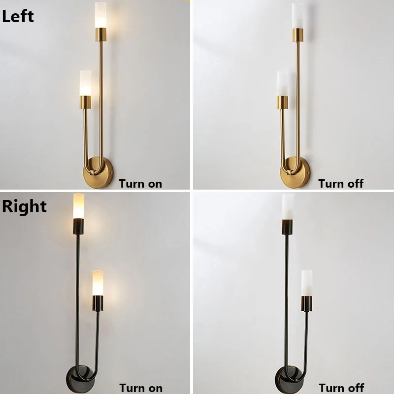 Modern Wall Lamps Indoor Wall Sconces G9 Gold Black Light Fixture Minimalist Candle Lighting for Bedroom Stairway Balcony Decora