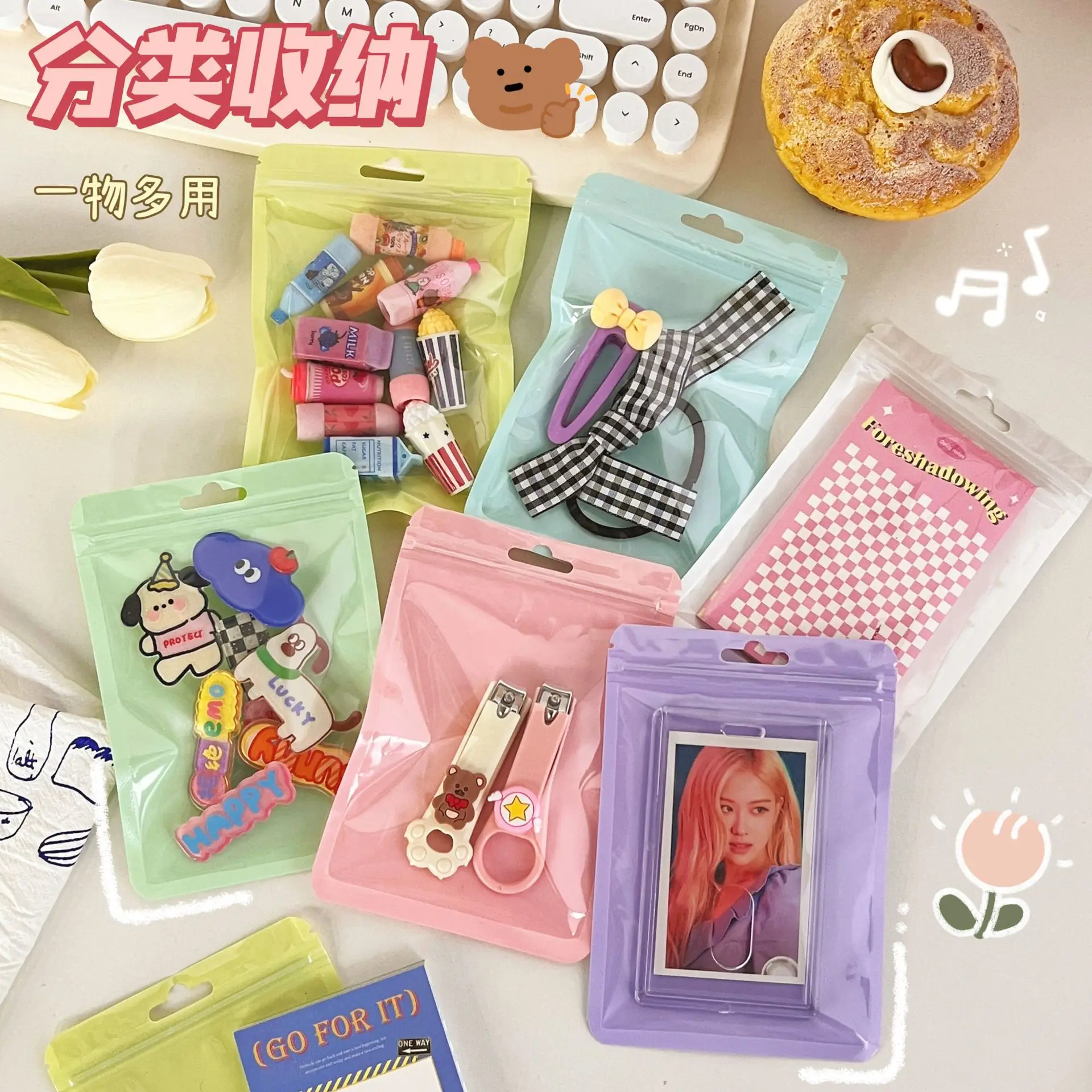 Coreano Toploader Card Photo Storage Bag, INS, Candy Color, Idol Postcards Protective Case, Papelaria, 10Pcs Pack