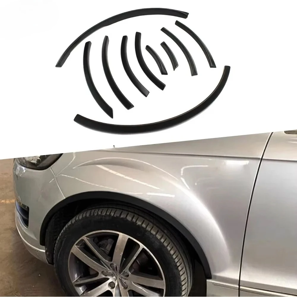 10PCS/SET PP Matte Black Bumper Side Wheel Eyebrow Car Protect For Audi Q7 SQ7 RSQ7 Sline 2006 - 2015 Car Styling