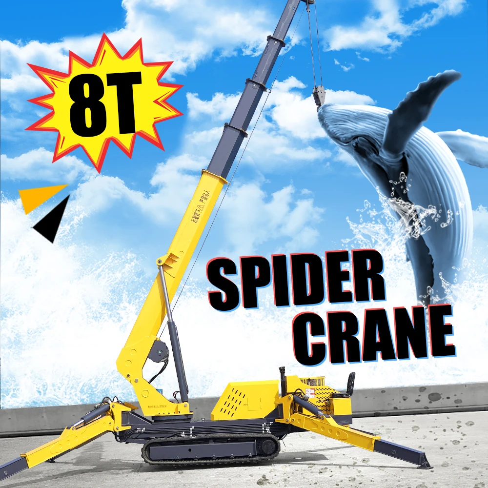Remote Control Spider Crane Portable Mini Crawler Lift for Indoor Rooftop Material Handling 3Ton Capacity Customized
