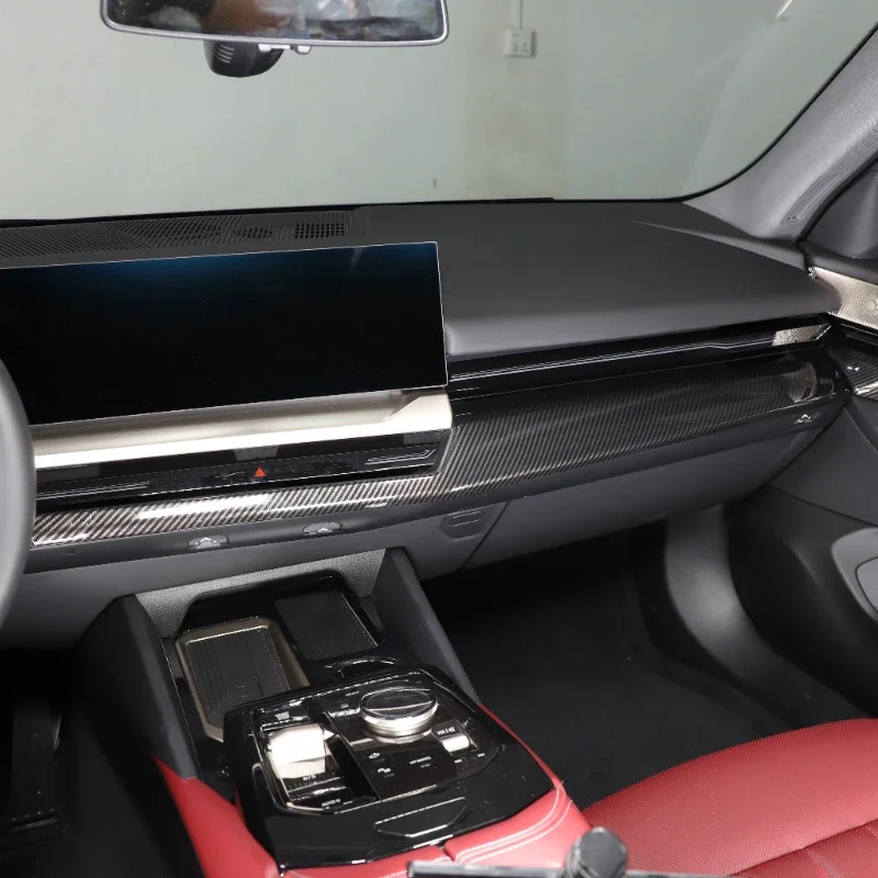 For BMW 5 Series G60 2024 ABS Carbon Fiber Car Center Console Dashboard Panel Decoration Cover Car Interior Accessories LHD