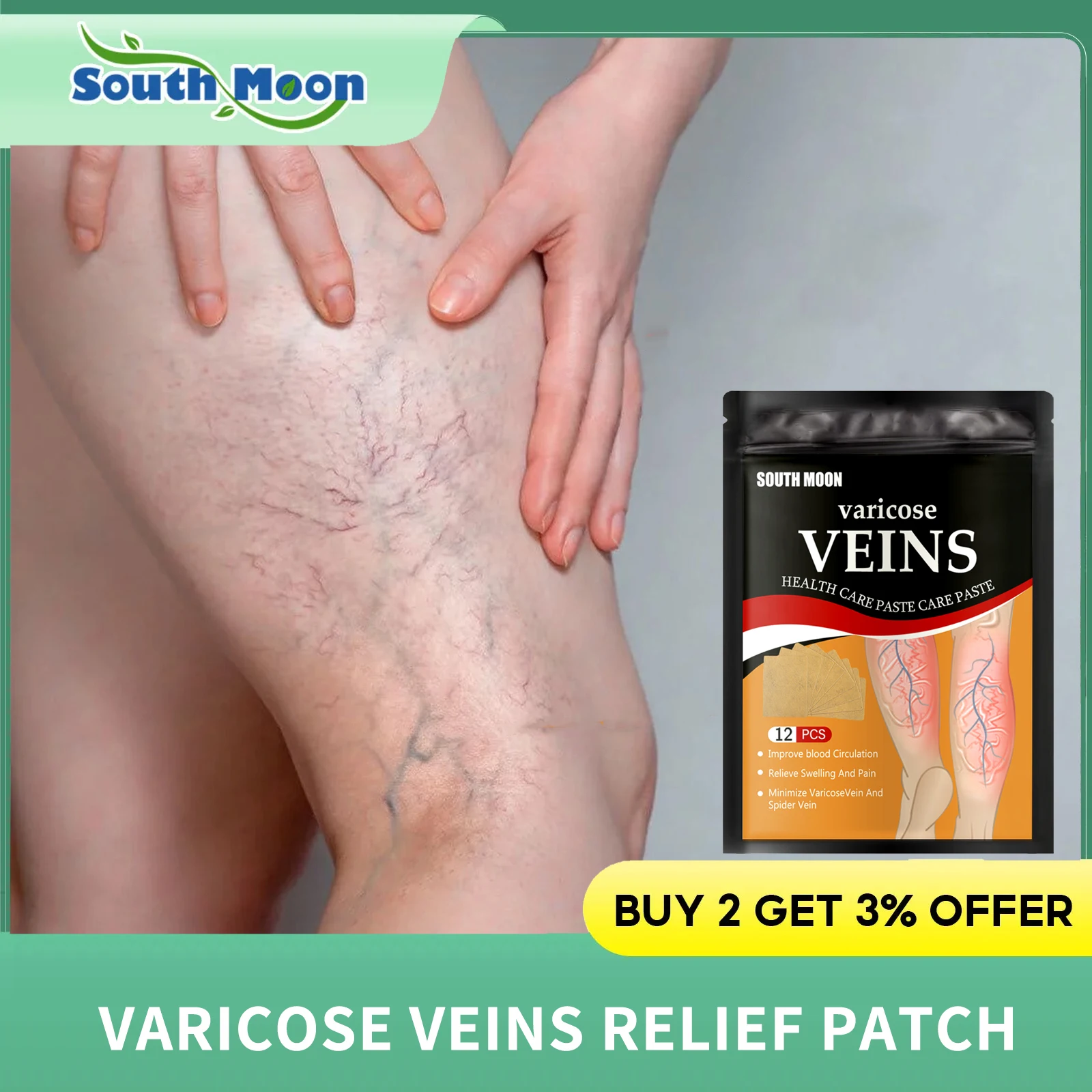 Varicose Veins Treatment Patch Phlebitis Relief Leg Repairing Eliminate Vasculitis Spider Leg Relief Treat Earthworm Legs Patch