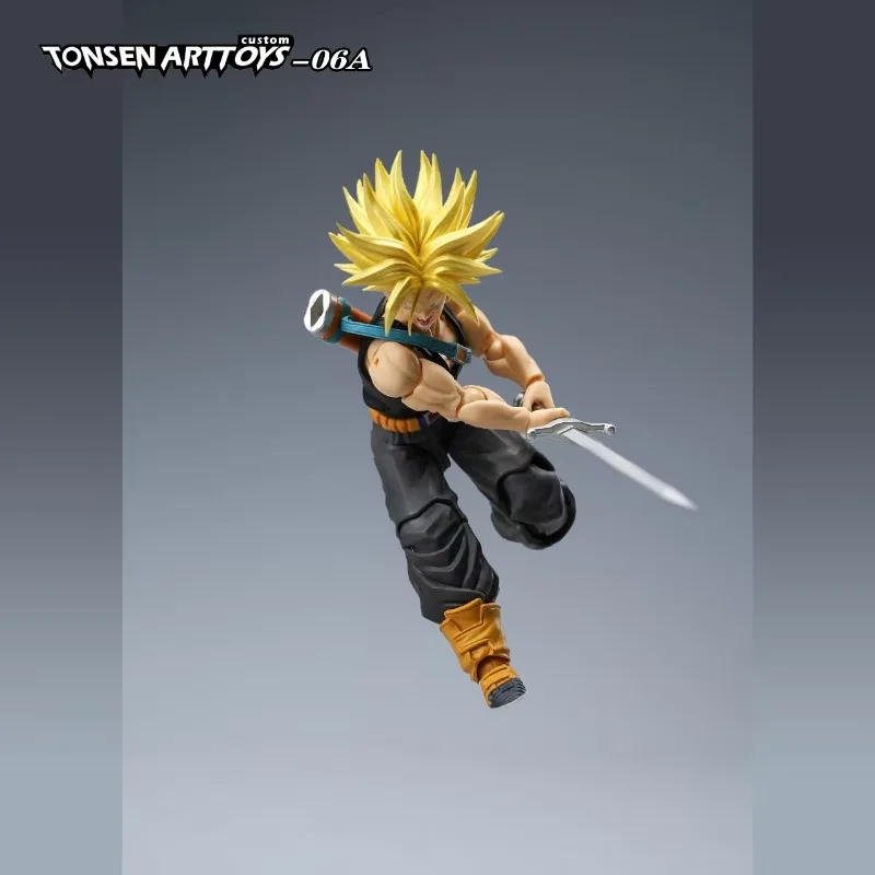 Trunks TONSENARTTOYS Mouth Mushroom Explosive Clothes Big Te Long Hair Battle Damaged Trunks Action Figure Anime Toy In Stock