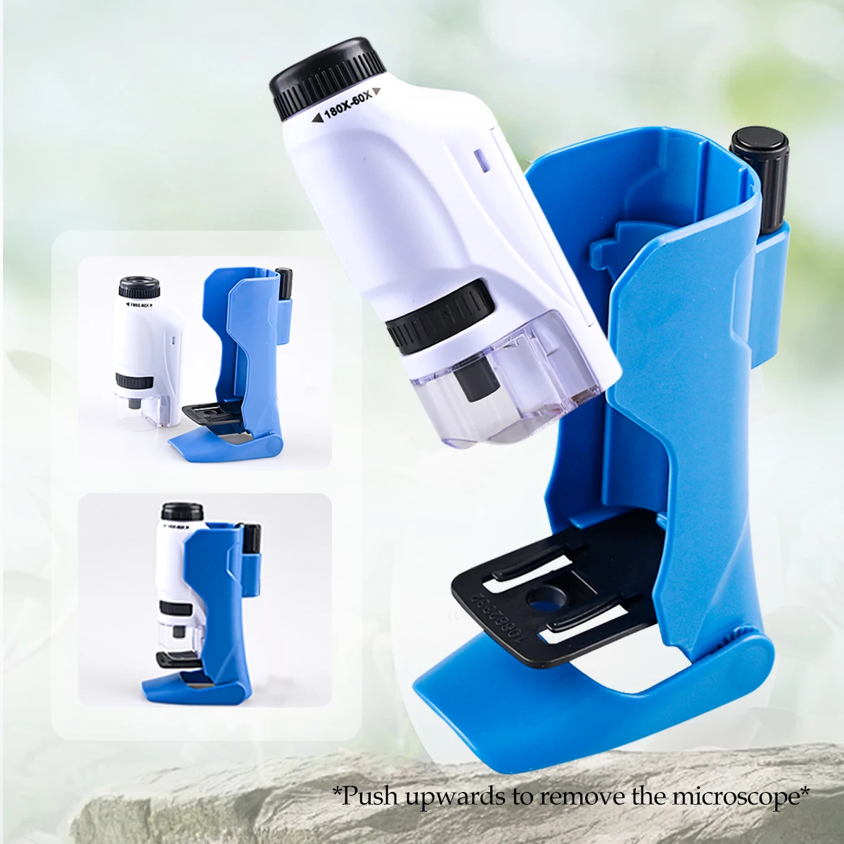 Zabawki z mikroskopem ręcznym, zestaw mini mikroskopu dla dzieci z podświetleniem LED, powiększenie 60X-180X, prezenty dla studentów nauk