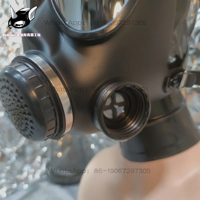 Mask Breath Control, Silver Plated Single Lens Black Lens Full Mask