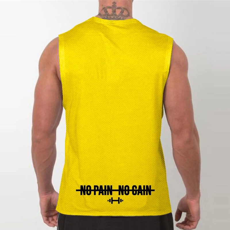 Summer Gym Tank Top Mens Fitness Training Clothing Quick Dry Bodybuilding Sleeveless T Shirts Man Basketball Sports Running Vest