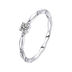 3mm 0.1 carat moissanite ring  S925 Silver Matching Wedding Diamonds Band female Ring White Gold Gift Jewelry gift wholesale