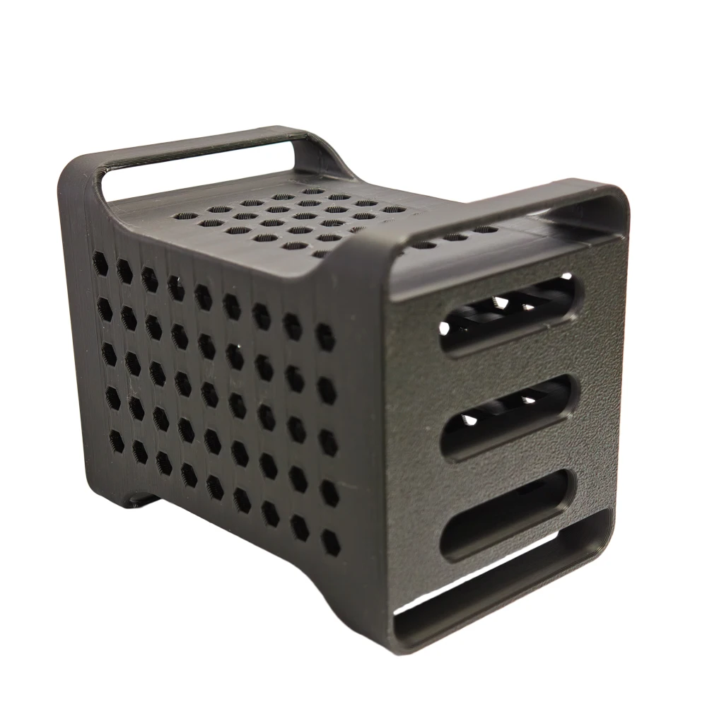 لهاتف Samsung T7 SSD حامل ثلاثي الأبعاد مطبوع، أسود غير لامع - حافظة تخزين آمنة مع غطاء منزلق وفتحات تبريد وفتحة كابل من النوع C #2