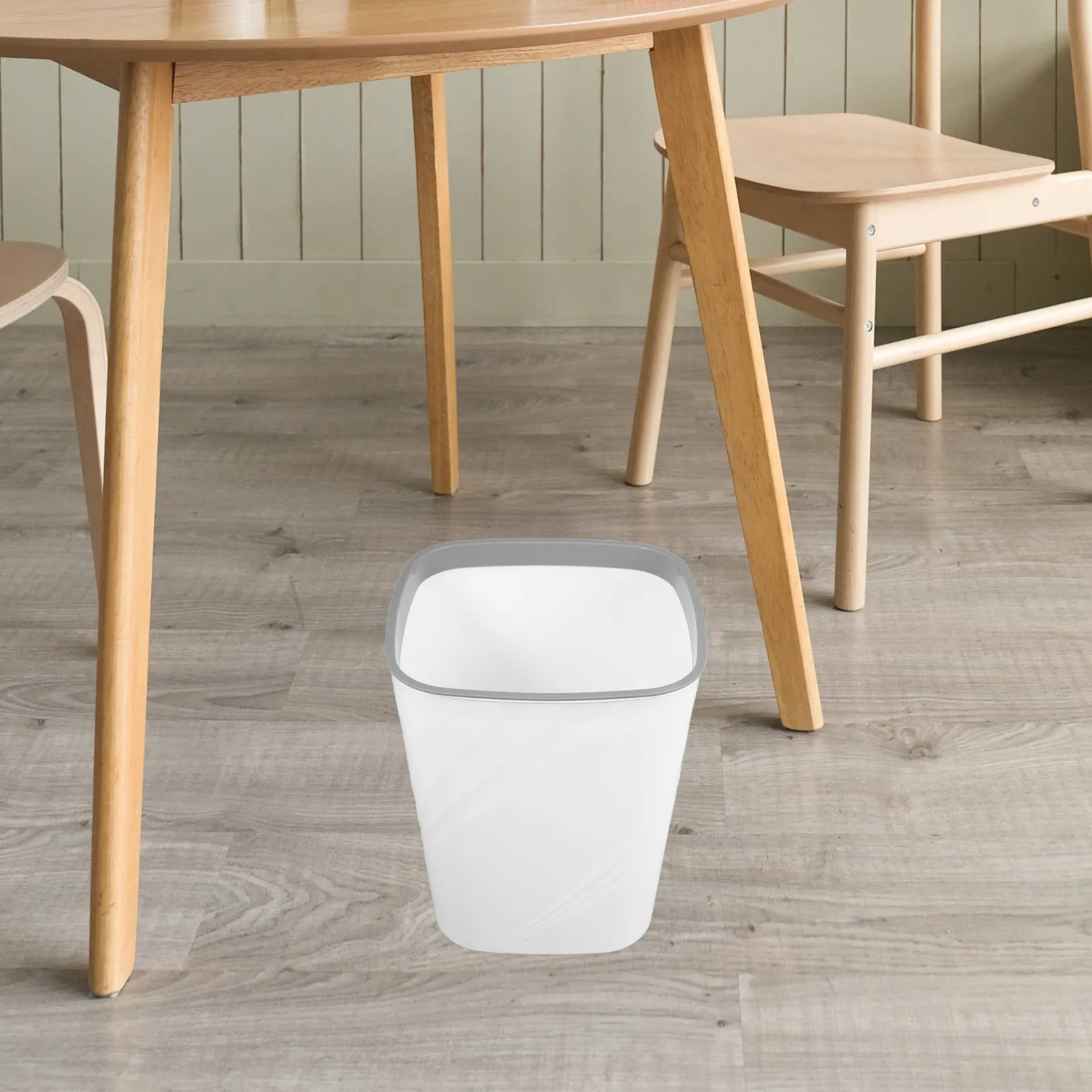 Large Capacity Open Top Trash Plastic Garbage Bin Compression Ring for Kitchen Bathroom Office Home Wastebasket