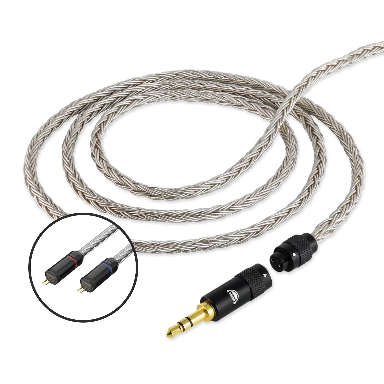 OKCSC AS300 MMCX 2Pin 0.75 مللي متر QDC موصل سماعات 16 الأساسية مطلي النحاس HiFi ترقية استبدال كابل مع 3.5 مللي متر التوصيل