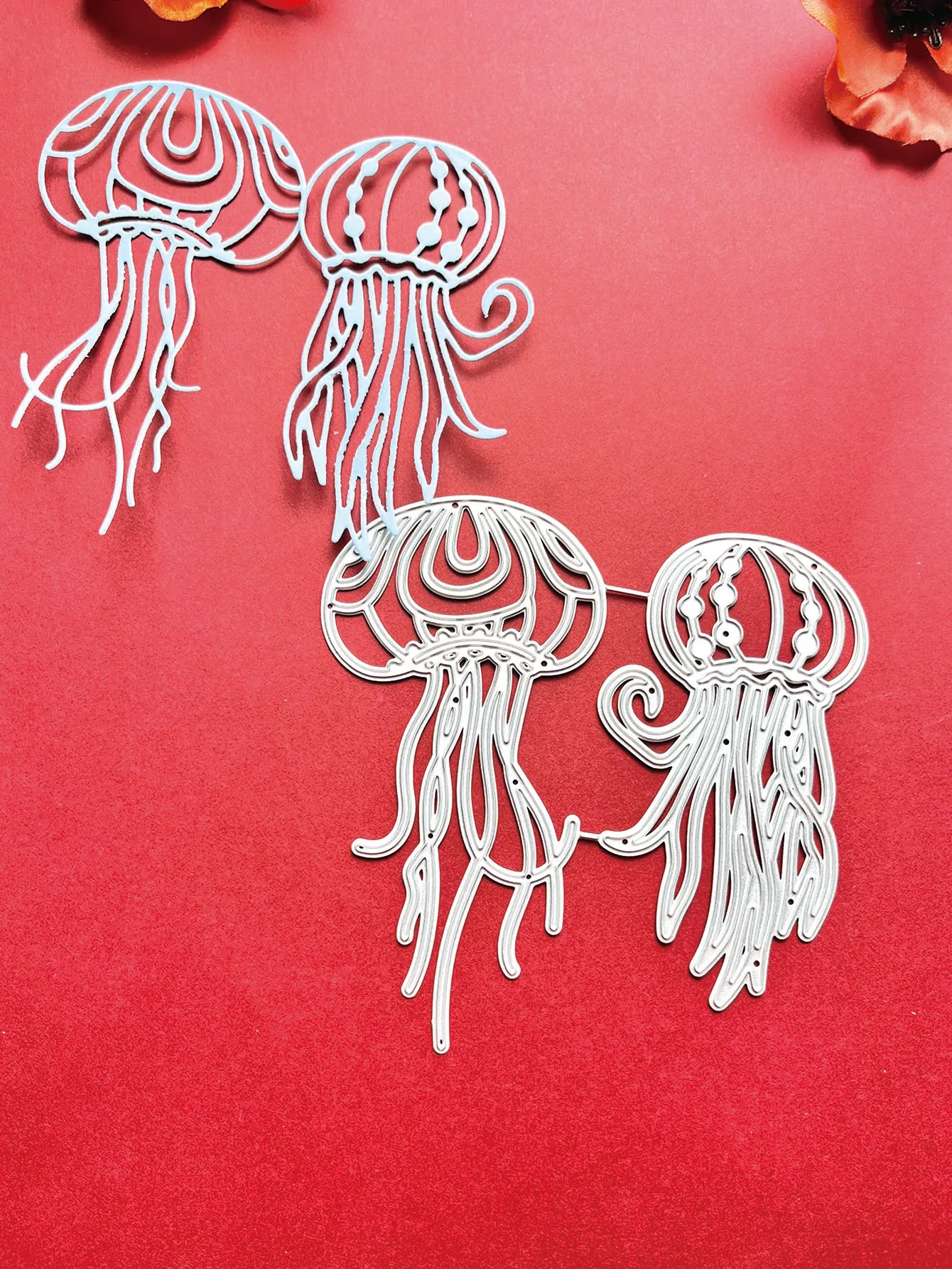 Layered Jellyfish Pattern Metal Cutting Dies For Scrapbooking Sea Underwater Clip Art Cutter Stencil Album Decorating