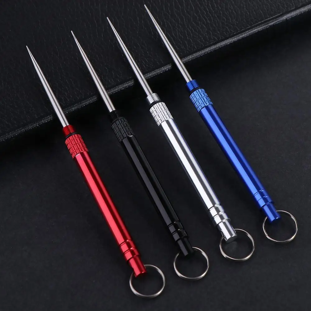 Tooth Cleaning Accessory Travel Portable Camping Tool with Holder Toothpick EDC Tool Fruit Fork Metal Toothpick