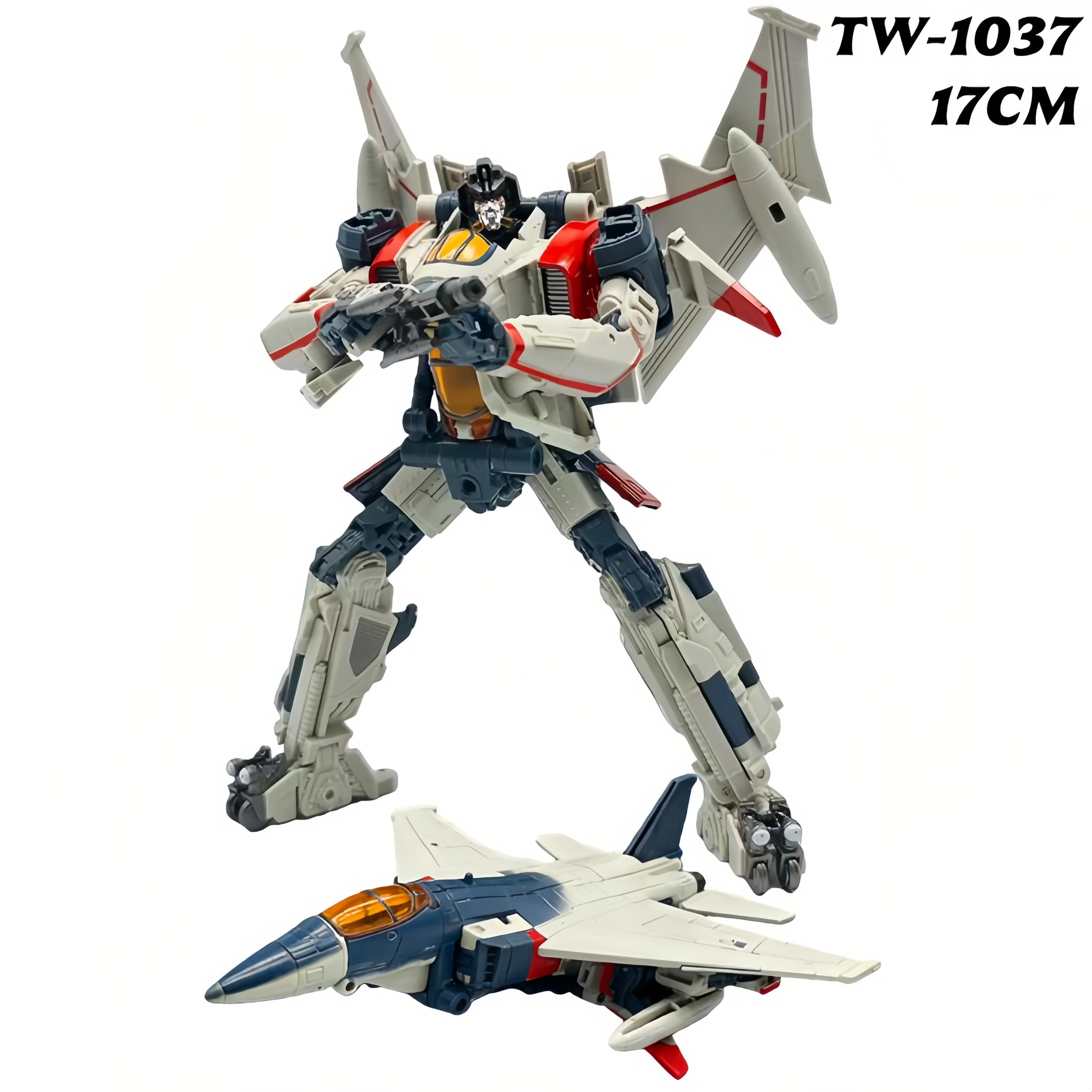 Baiwei TW-1037 Transformation Blitzwing, Figura de Acción Deformable de 17 cm con Accesorios, Juguetes Coleccionables de Robots, Regalo de Cumpleaños para Niños