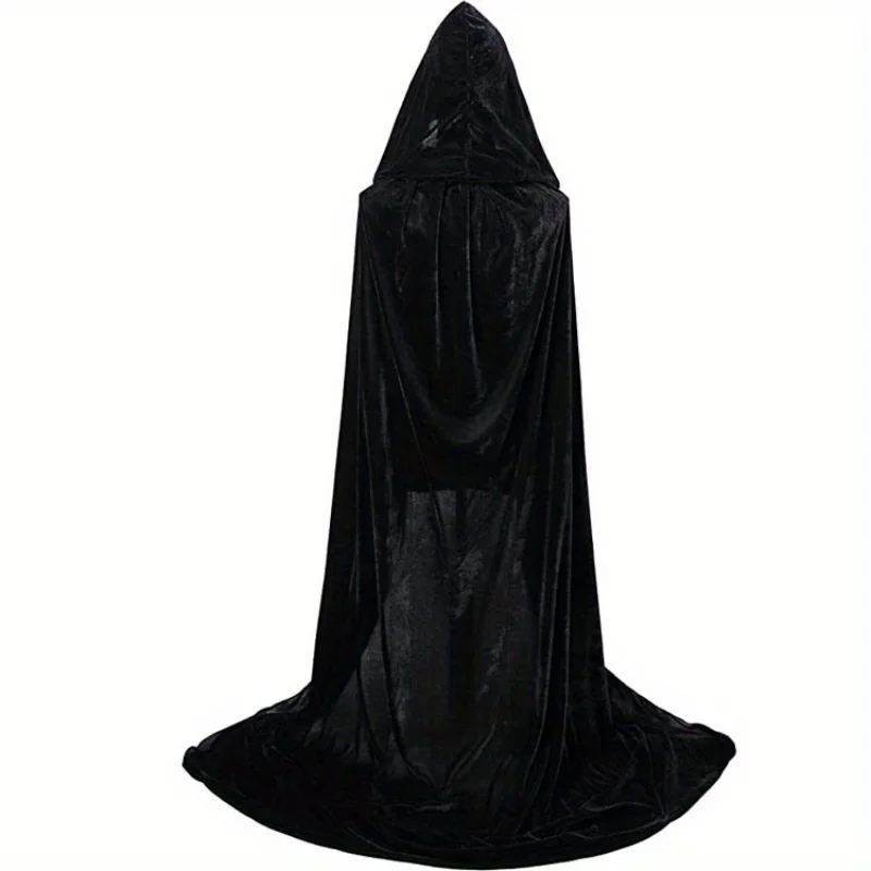 Halloween Velvet Cloak Cape for Adults and Kids, Cosplay Costume Stage Performance Soft Plush Velvet Material Unisex Design
