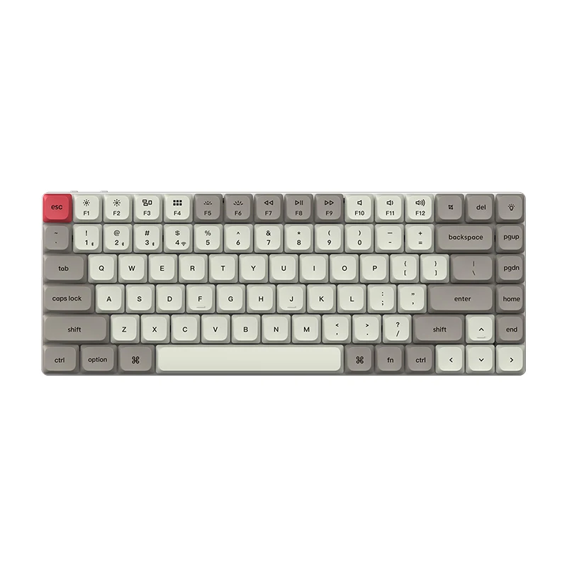 لوحة مفاتيح الألعاب الحصرية Keycron K3 Max ريترو رمادي 3 أوضاع بلوتوث لوحة مفاتيح ميكانيكية ذات محور منخفض مناسبة لهدايا الألعاب