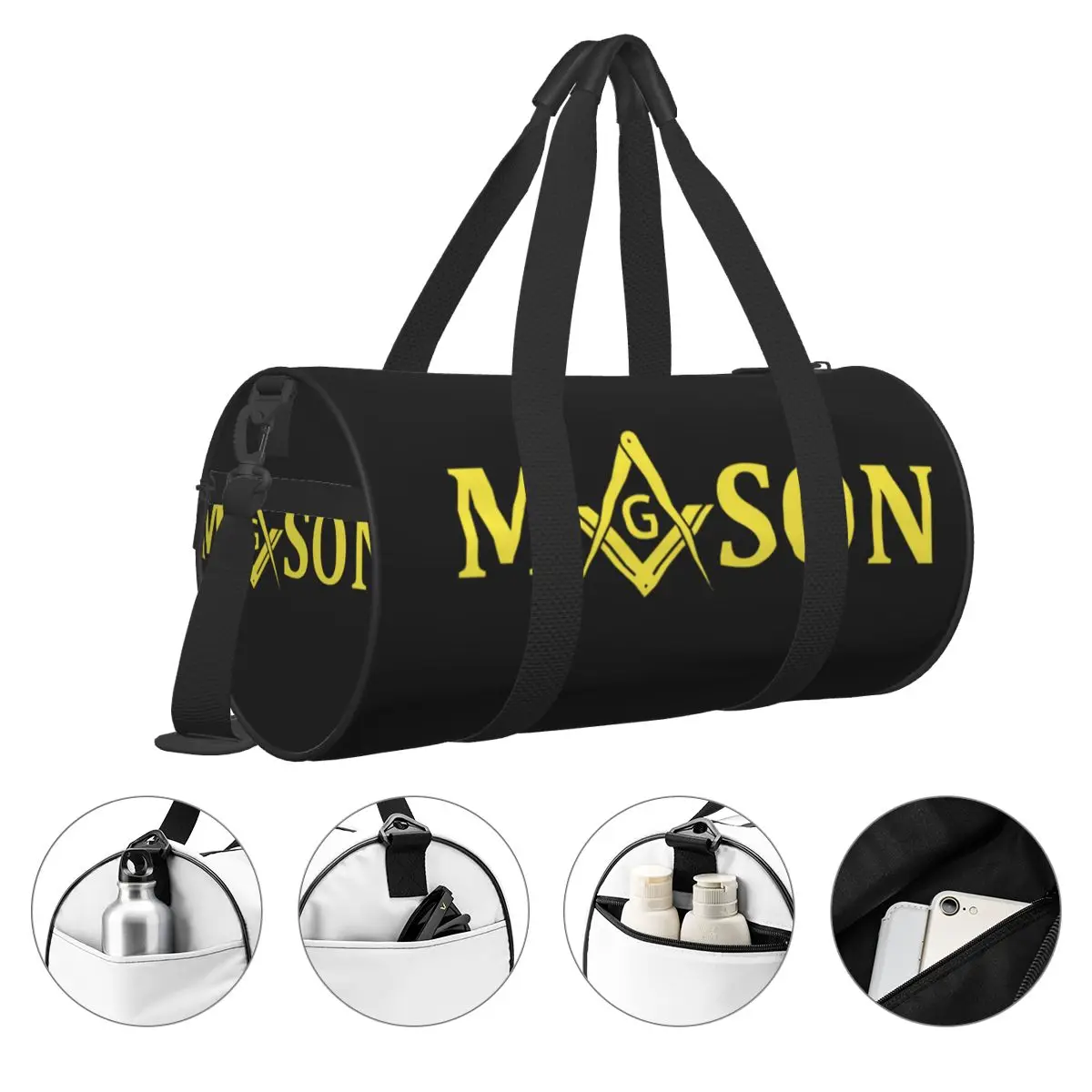 Freemason Mason Sports Bags Square Compass Swimming Gym Bag with Shoes Colorful Handbags Male Female Design Oxford Fitness Bag