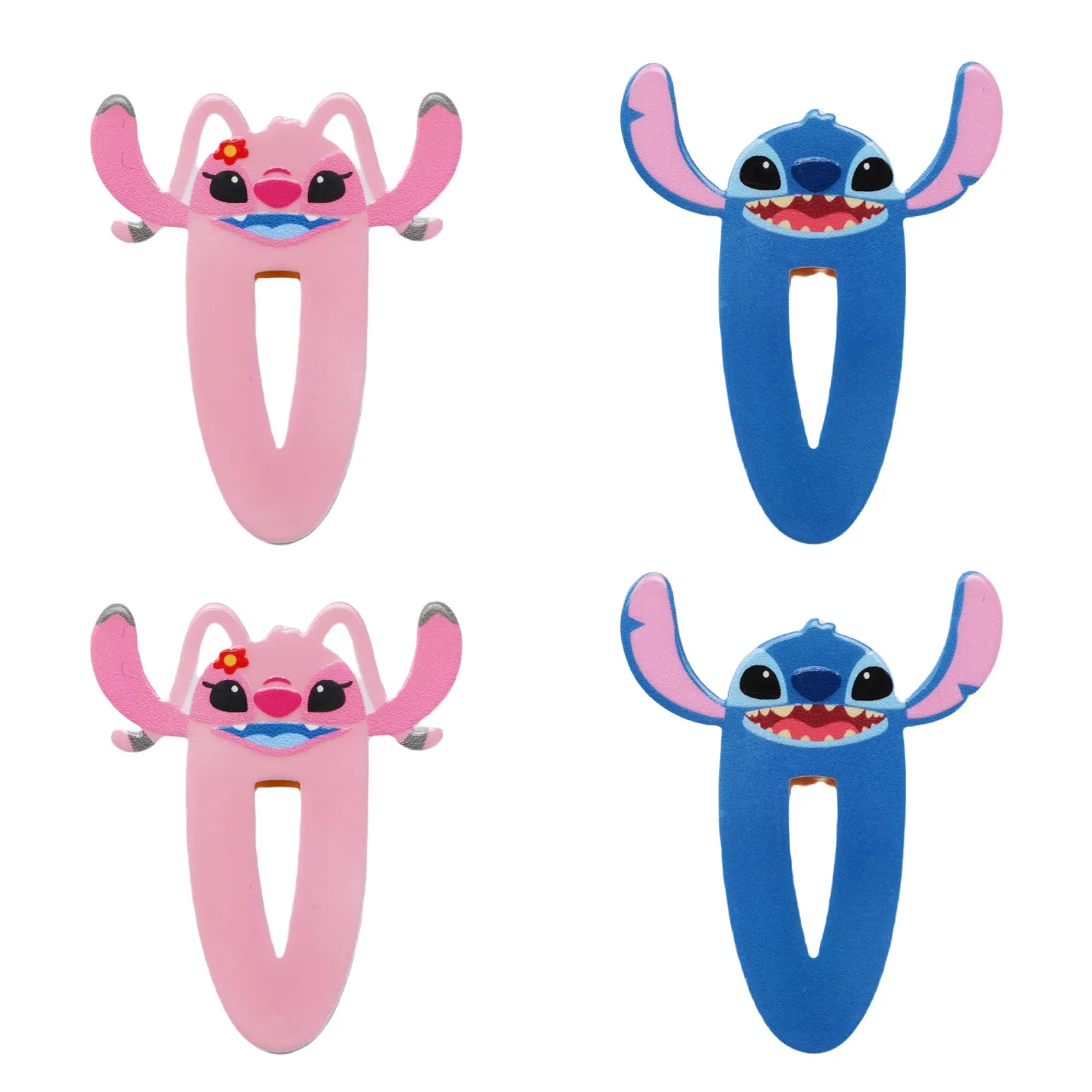 

6.5CM New Cute Cartoon Stitch Acrylic One-word Clip Fresh Angel Character Girl Sweet Hairpin Hair Accessories Gift Portable Toy