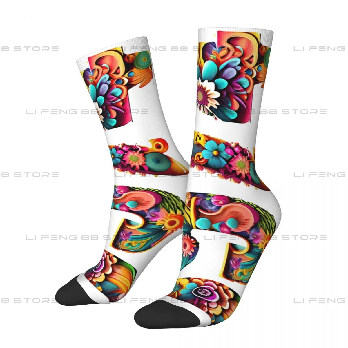 Classic Vintage Born in 1974 Groovy Colourful Lettering Men Women Socks Novelty Spring Summer Autumn Winter Stockings Gift