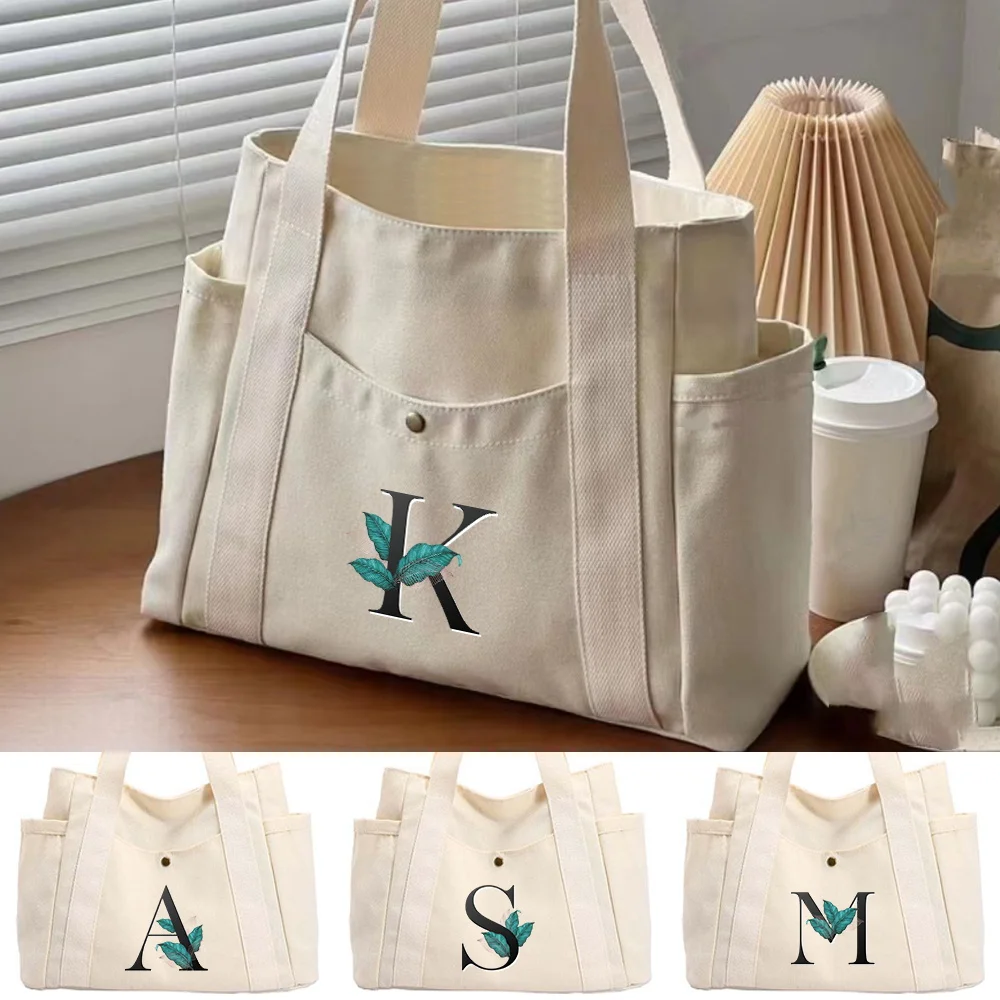 

Single Shoulder Canvas Bag Fashion Minimalist Handbag Foldable Shopping Bags Leaf Series High-quality Commuting Storage Pack