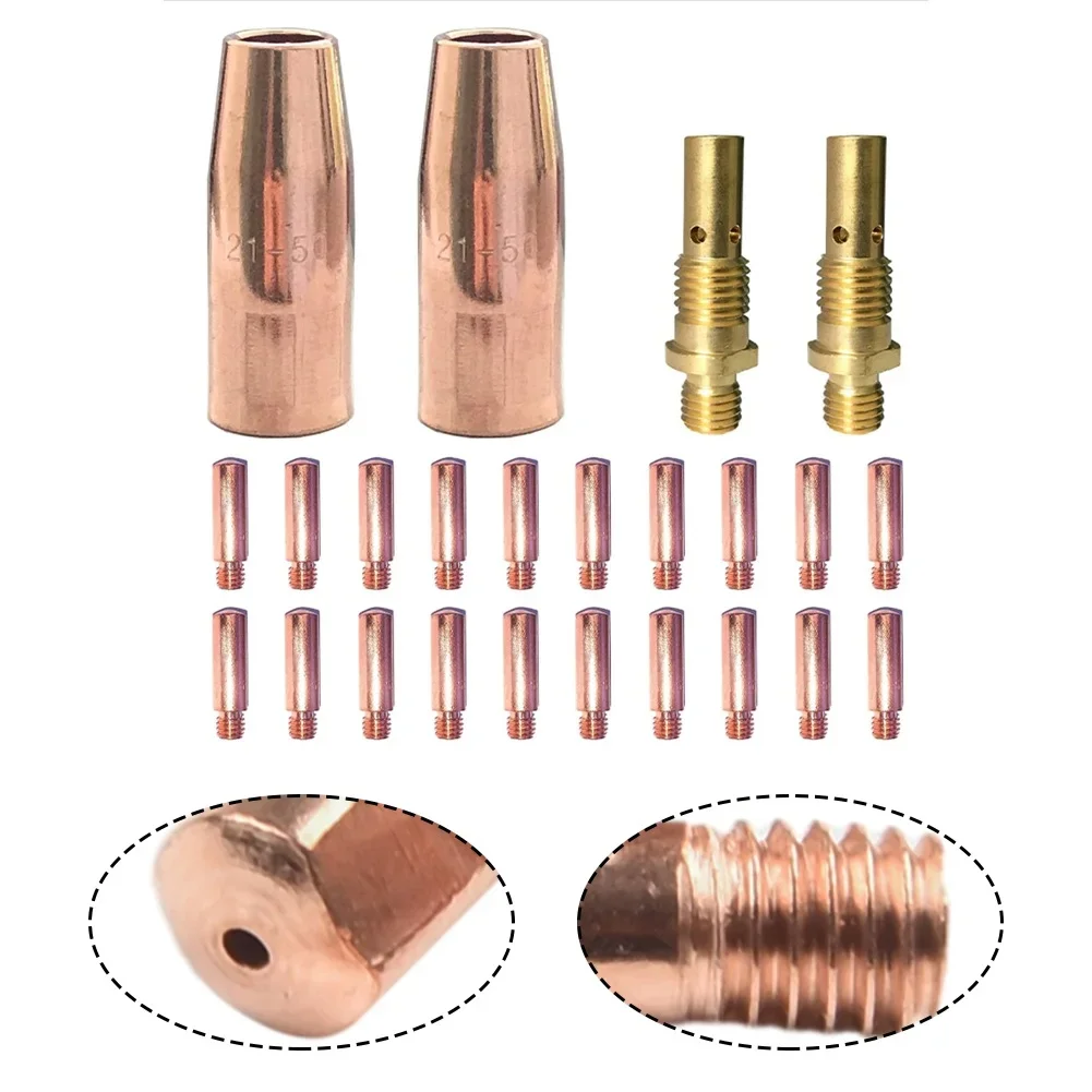 13) Get the Perfect Weld with this Accessory Kit 20 Contact Tips 0 035 inch 2 Gas Nozzles 1/2 inch 2 Gas Diffusers