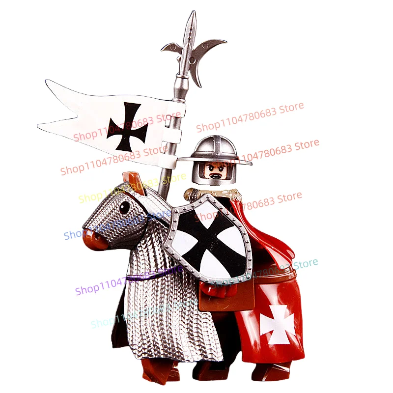 MOC Building Blocks Medieval Army Cavalry Mini Figure Assembly Model Display Collectible Anime Cartoon Accessories Toy Gift