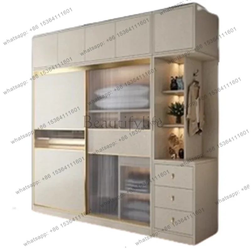 Factory Direct Solid Wood Wardrobe Luxury Modern Clothing Rack Wardrobe Organization Storage Ropero Armable De Ropa Nordic Furni