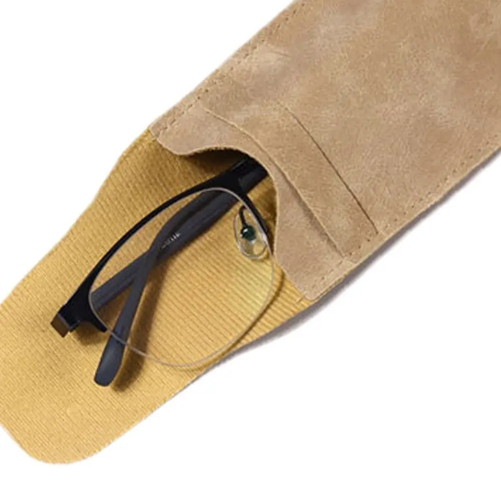 Rectangle PU Leather Glasses Bag Covered Velvet Lining Sunglasses Bag Simple Style Solid Color Eyeglasses Holder Jewelry Packing
