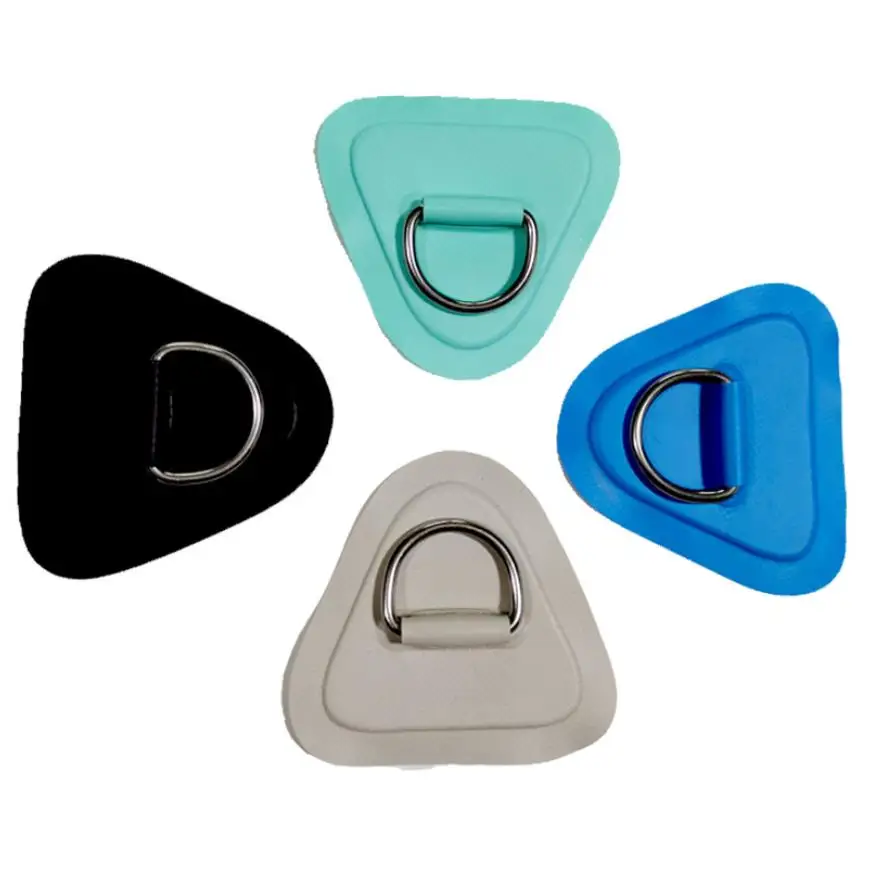 3Pcs 9Mm Opblaasbare Boot Kajak D-Ring Pad Patch Pvc Marine D-Ring Pad Rvs vaste Gesp