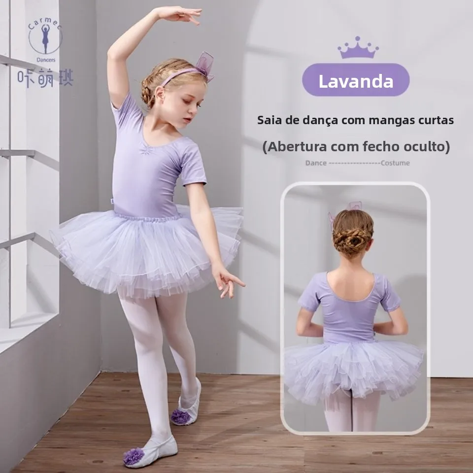 tenue-de-danse-pour-enfants-a-manches-courtes-jupe-de-ballet-latine-uniforme-d'entrainement-costume-d'ete-pour-filles-modele-enfant-entrainement-fitness-fan