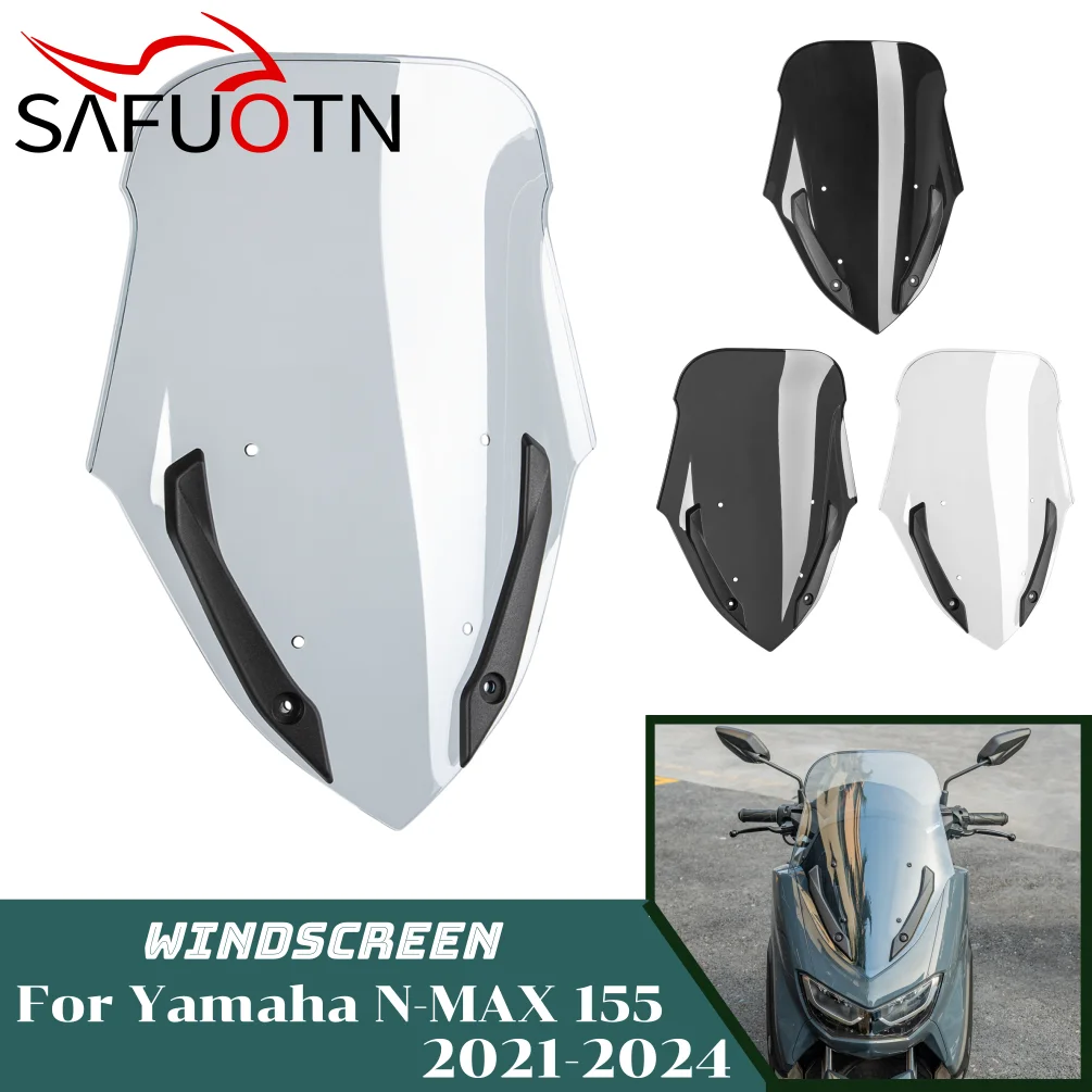 N-MAX155 NMAX155 Windshield Windscreen for Yamaha N-MAX NMAX 155 2021-2024 Motorcycle Wind Deflector Shield Screen Accessories