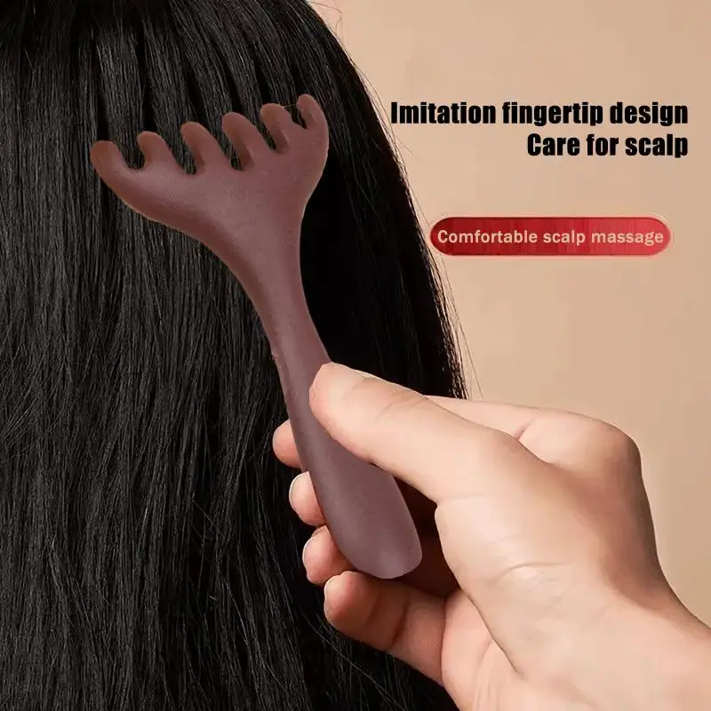 6-Claw Head Massager Plastic Meridian Massage Comb Anti-static Body Gua Sha Scraping Massage Tool for Home Use
