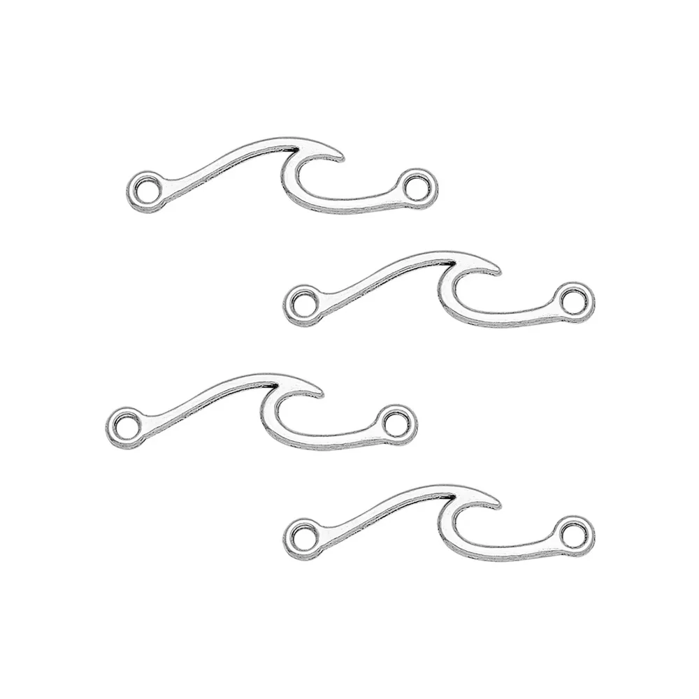 30pcs/lot--9x33mm Ocean Wave Connectors Charms Pendants For Diy Jewelry Making Supplies Accessories Wholesale Bulk Items