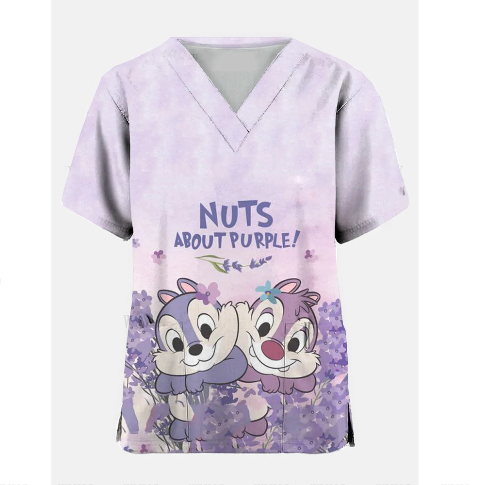 Disney Toy Story Scrubs Medical Uniforms Woman Print Nurse Tops Pet Groom Uniform Short Sleeve Carer Clothes New Year Supplies