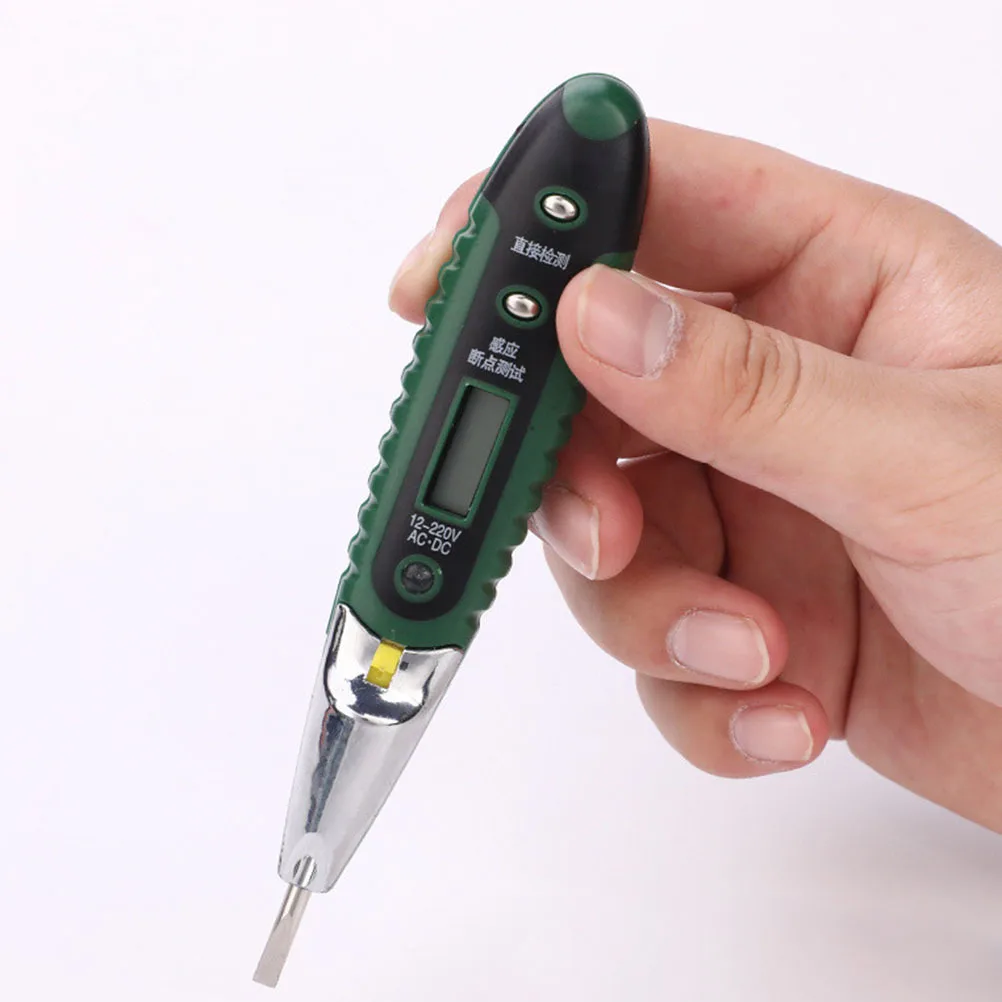 

Digital Voltage Tester Pen 12-220V LED Electric Tester with Emergency Light Function for Safe Voltage Check Green