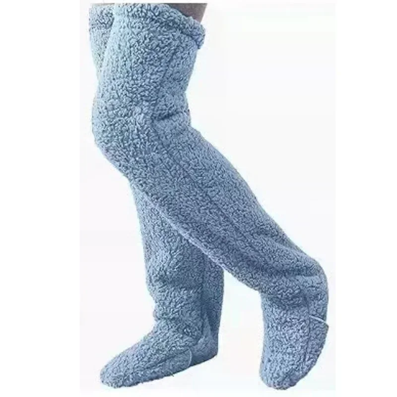 Fluffy Thigh High Socks Teddy Legs Snuggle Long Paws Fuzzy Leggings Over Knee Slippers Hairy Stockings