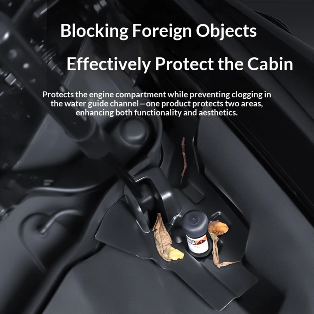 For Tesla Model 3 Highland Auto Front Trunk Water Guide Groove Anti-blocking Cover Leak Filter Protector Tool Car Accessories view 5