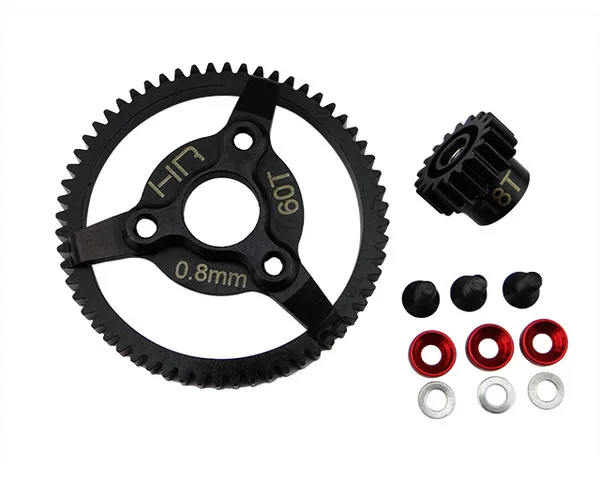 Hot Racing Hardened Steel 18T/56T/58T/60T 32 Pitch Pinion Spur Gear Set For Traxxas Bandit Rustler 2WD Slash Stampede