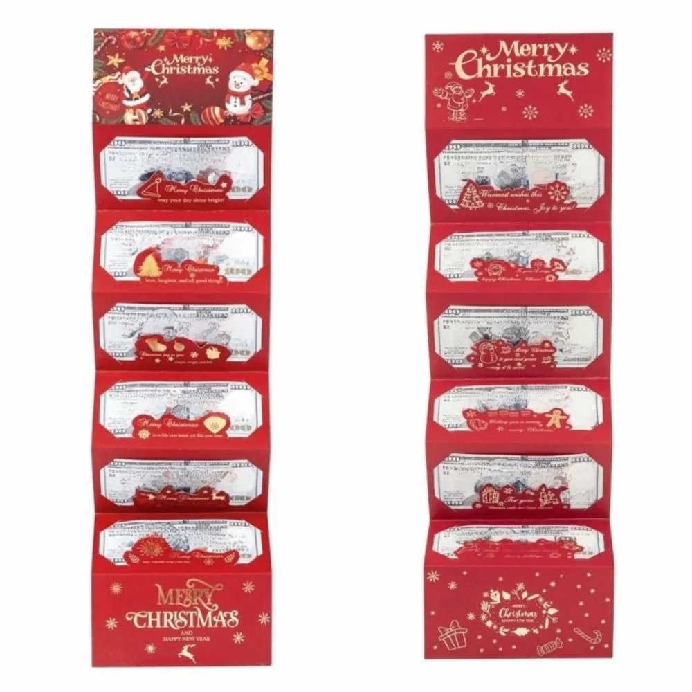 2-set Kerstman Kerst Geldkaart Envelop Rode Lucky Opvouwbare Bankbiljetkaart Navidad Elanden Vrolijke Kerstversiering Cadeau