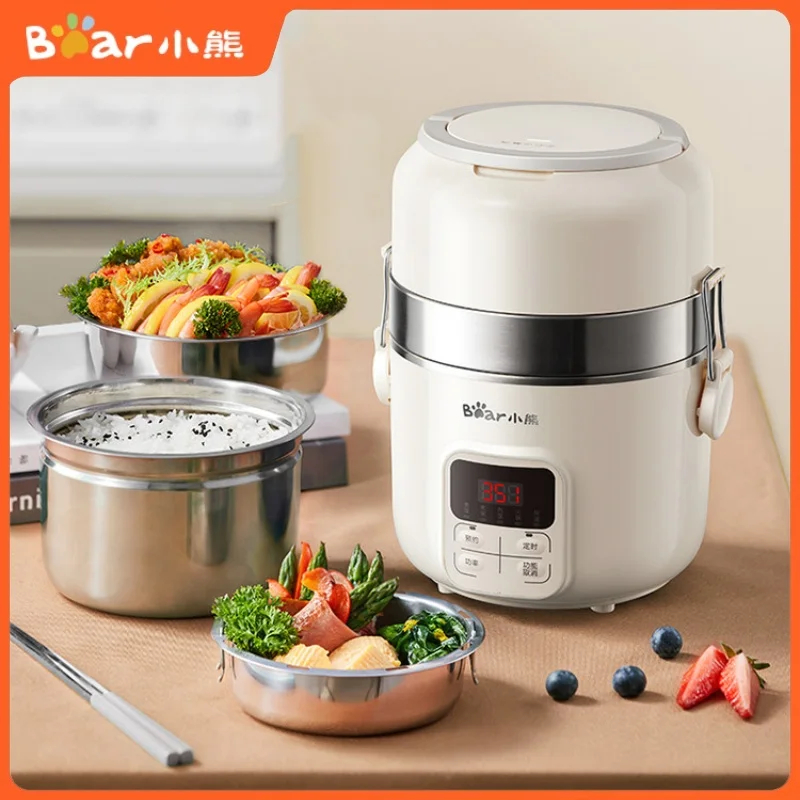

Electric Heating Lunch Box Double-layer 304 Stainless Steel Reserveable and Timed Heating Rice and Vegetable Lunch Box