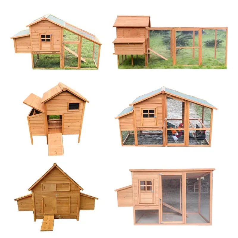Pet Furniture Factory Customized Large Wooden Outdoor Chicken House Coop Chicken Cage Solid Wood Farm Hen House