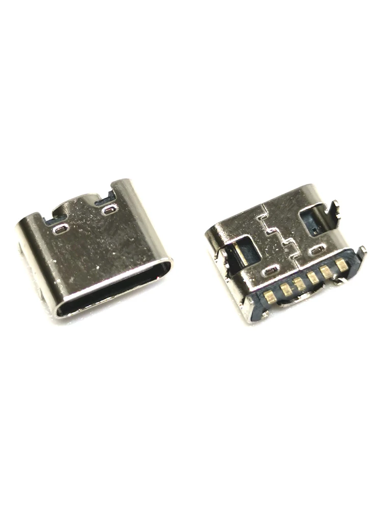 6 Pin SMT Socket Connector Micro USB Type C 3.1 Female Placement SMD DIP For PCB Design DIY High Current Charging