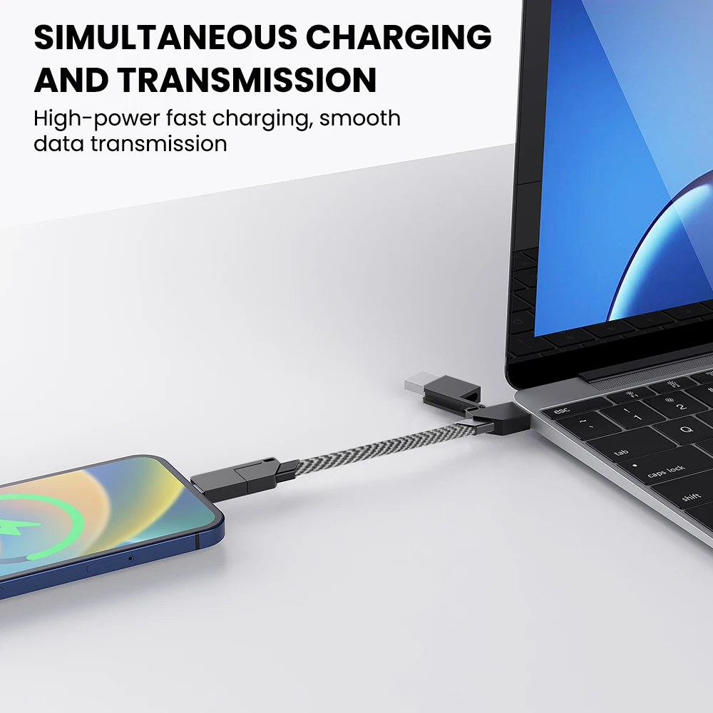 OLAF 4 In 1 PD Fast Charging Portable Application TYPE-C 60W For Iphone 27W Fast Charging Data Cable Keychain Data Cable