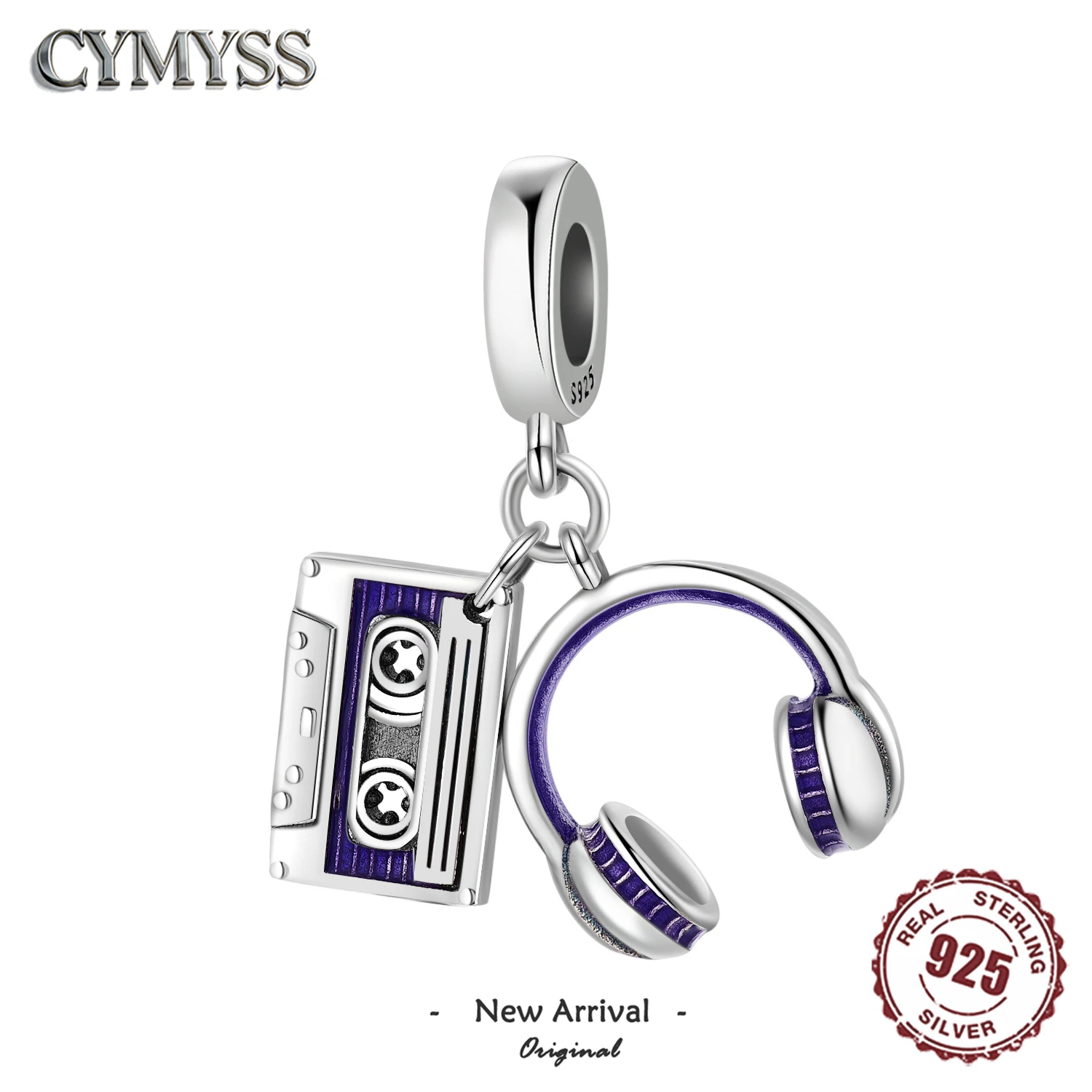 925 Sterling Silver Life Elements Headphone Cassette Pendant Beads Fit Bracelet Necklace DIY Charms Trendy Party Jewelry Gift