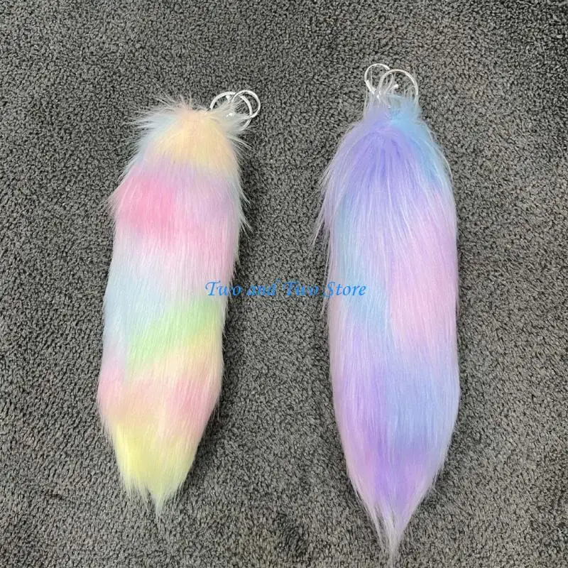 HX6F 40CM/25cm FAUX FOXY TAIL KECKCHAMIGN ORNAMENT