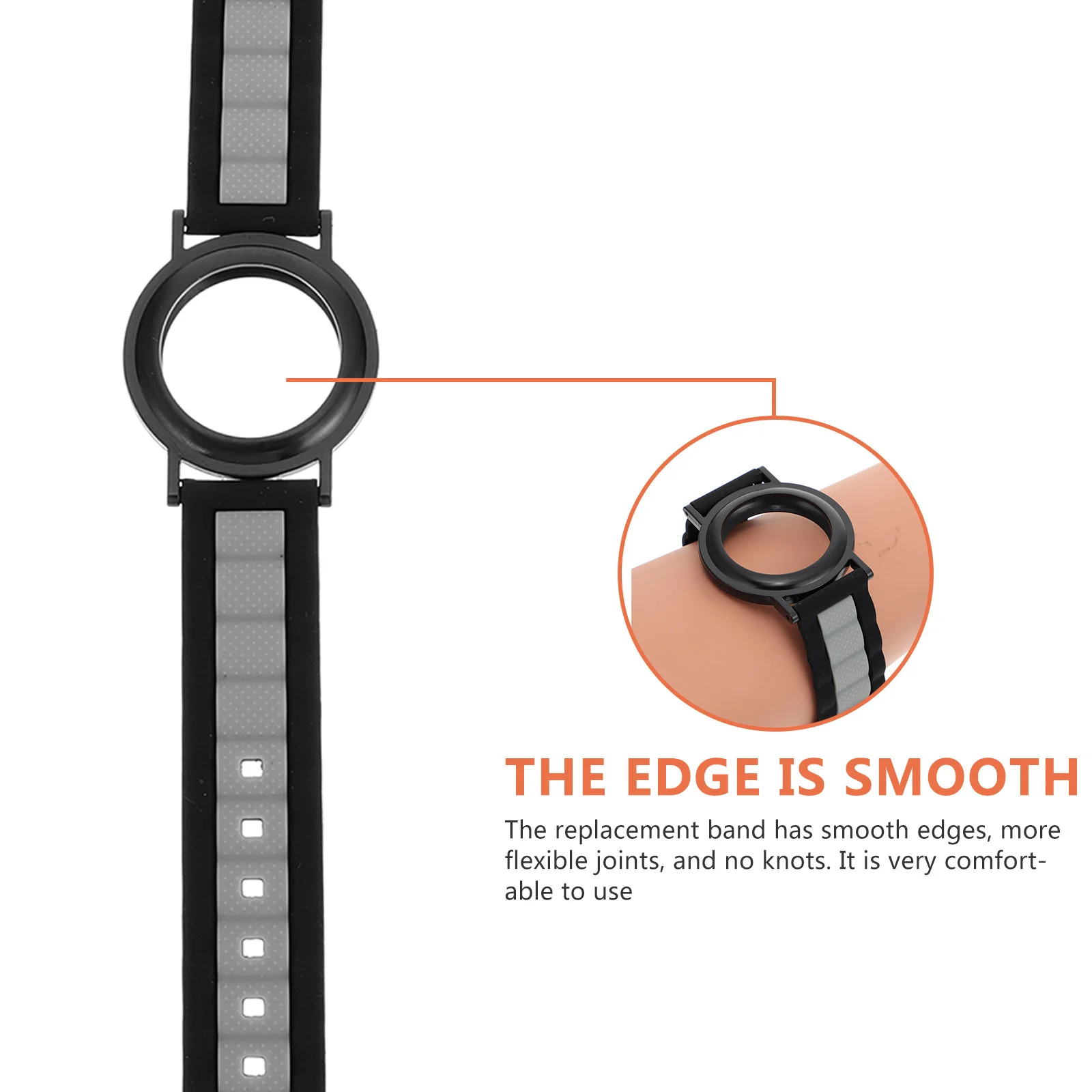 Pulseira de relógio de silicone de proteção total, pulseira macia e antiarranhões para idosos, compatível com airtag smart